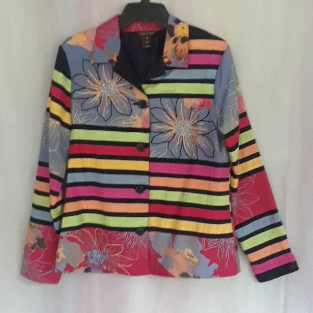 Multiples Multi-Colored/Multi-Patterned Blazer